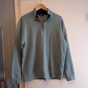 Lands' End Men's Green Zip-Up Sweater